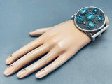 Heavy 124 Grams Vintage Native American Navajo Turquoise Sterling Silver Bracelet Cuff-Nativo Arts