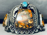 One Of The Most Unique Vintage Native American Navajo Agate Turquoise Sterling Silver Bracelet-Nativo Arts