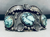 White Stallion Mine! Very Rare Vintage Native American Navajo Turquoise Sterling Silver Bracelet-Nativo Arts