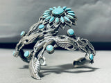 Sunflower Of Turquoise Vintage Sterling Silver Bracelet Cuff-Nativo Arts