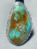 Massive Vintage Native American Navajo Royston Turquoise Sterling Silver Ring-Nativo Arts
