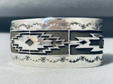 Remarkable Native American Navajo Sterling Silver Bracelet Signed Fred Douglas-Nativo Arts