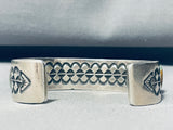 Hemer Brown!! 91 Grams Vintage Native American Navajo Green Turquoise Sterling Silver Bracelet-Nativo Arts