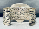 Magnificent Native American Navajo Frogskin Turquoise Sterling Silver Bracelet-Nativo Arts