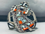 One Of The Best Vintage Zuni Rainbow Man Inlay Sterling Silver Bracelet-Nativo Arts