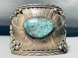 The Biggest Single Leaf Vintage Native American Navajo Turquoise Bracelet Cuff Old-Nativo Arts