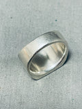 Noteworthy Vintage Native American Navajo Blue Diamond Turquoise Sterling Silver Ring-Nativo Arts