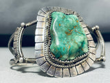 Massive Vintage Native American Navajo Carico Lake Turquoise Sterling Silver Bracelet-Nativo Arts