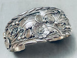 Detailed Leaf Jungle Vintage Native American Navajo Sterling Silver Bracleet-Nativo Arts