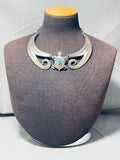 Will Talaheftewa!! Vintage HopI Turquoise Sterling Silver Necklace Old-Nativo Arts