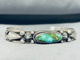 Signed Native American Navajo Carico Lake Turquoise Sterling Silver Bracelet-Nativo Arts