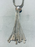 Tassell For Educated!! Vintage Native American Navajo Sterling Silver Necklace-Nativo Arts