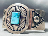 Keoni Famly Vintage Native American Navajo Turquoise Sterling Silver Concho Bracelet