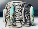 124 Grams Native American Kewa Green Turquoise Sterling Silver Bracelet Cuff-Nativo Arts