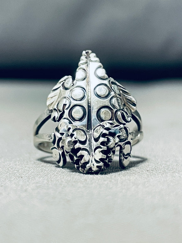 Important Arrowhead Protector Horned Toad Vintage Native American Navajo Sterling Silver Ring-Nativo Arts