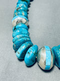 Inlay Ball Very Rare Vintage Native American Navajo Turquoise Sterling Silver Necklace-Nativo Arts