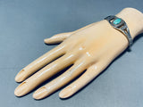 Sublime Vintage Native American Navajo Green Turquoise Sterling Silver Bracelet-Nativo Arts