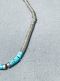 Impressive Vintage Native American Navajo Turquoise Heishi Sterling Silver Necklace-Nativo Arts