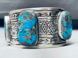 97 Grams Huge Native American Navajo Turquoise Sterling Silver Bracelet Cuff-Nativo Arts