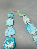 Slabs Of Turquoise!! Vintage Native American Navajo Sterling Silver Necklace Old-Nativo Arts