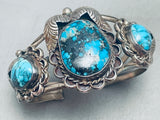 One Of The Best Vintage Native American Navajo Morenci Turquoise Sterling Silver Bracelet-Nativo Arts