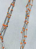 Native American Traditional Vintage Santo Domingo Coral Sterling Silver Necklace-Nativo Arts