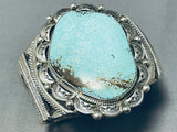 Mar James Native American Navajo Spider Turquoise Mine Sterling Silver Bracelet Signed-Nativo Arts