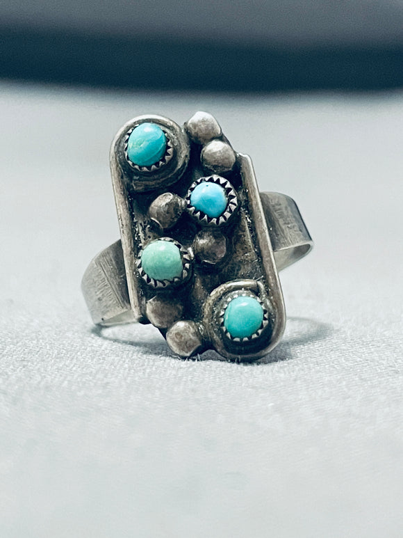 Wonderful Vintage Native American Navajo Turquoise Sterling Silver Ring-Nativo Arts