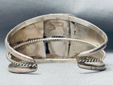 One Of The Best Vintage Native American Navajo White Buffalo Turquoise Sterling Silver Bracelet-Nativo Arts