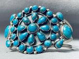 Deep Blue Turquoise Vintage Native American Navajo Sterling Silver Bracelet-Nativo Arts