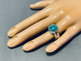 Native American Awesome Vintage Kingman Turquoise Dome Sterling Silver Huge Ring-Nativo Arts