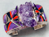 The Best Southwest Amethyst Sterling Silver Coral Inlay Bracelet Cuff-Nativo Arts