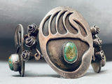 The Best Bear Paw Rose Vintage Native American Navajo Royston Turquoise Sterling Silver Bracelet-Nativo Arts