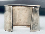 Cheetah!! Huge Vintage Southwest Sterling Silver Bracelet Cuff-Nativo Arts