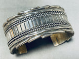 Traditional Heavy 53 Gram Vintage Native American Navajo Sterling Silver Bracelet-Nativo Arts