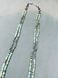 Incredible Green Turquoise Heishi Segmented Sterling Silver Necklace-Nativo Arts