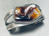 Antelope Canyon!!! Vintage Native American Navajo Petrified Wood Sterling Silver Bracelet-Nativo Arts