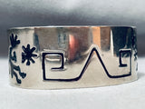 Thick Vintage Southwest Sterling Silver Geomtric Bracelet-Nativo Arts