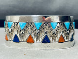 External Hallmark!! Very Rare Vintage Native American Navajo Turquoise Sterling Silver Bracelet-Nativo Arts
