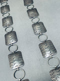 Tremendous Vintage Native American Navajo Sterling Silver Concho Belt Necklace-Nativo Arts