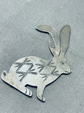 Whimsical Vintage Native American Navajo Sterling Silver Rabbit Pin-Nativo Arts