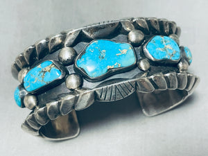Ramon Platero Important Vintage Native American Navajo Turquoise Sterling Silver Bracelet-Nativo Arts