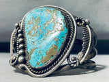 Important Native American Navajo Guild Early Vintage Native American Navajo Sterling Silver Turquoise Bracelet-Nativo Arts