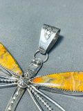 Gorgeous Native American Navajo Signed Honeybee Sterling Silver Dragonfly Pendant-Nativo Arts