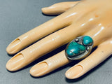 Big Heavy Mens Vintage Native American Navajo Turquoise Sterling Silver Ring Old-Nativo Arts
