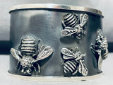 Beehive!! Heavy Southwest Hand Tooled Sterling Silver Bracelet-Nativo Arts
