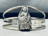 Mary And Child!! Vintage Sterling Silver Detailed Bracelet Cuff-Nativo Arts