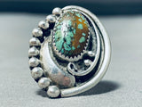 Impressive Vintage Native American Navajo Frogskin Turquoise Sterling Silver Ring-Nativo Arts