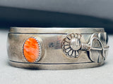 Most Beautiful Vintage Native American Navajo Feather Spiny Oyster Sterling Silver Bracelet-Nativo Arts