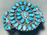 Bill Smith Vintage Native American Navajo Turquoise Sterling Silver Cluster Bracelet-Nativo Arts